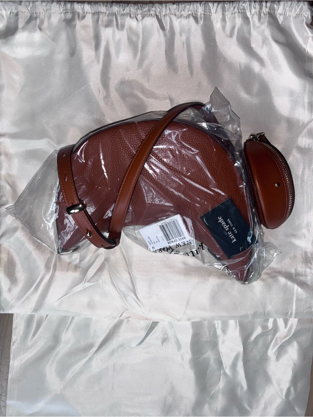 Kate spade Classic Brown Leather Crossbody Bag with Coin Pouch